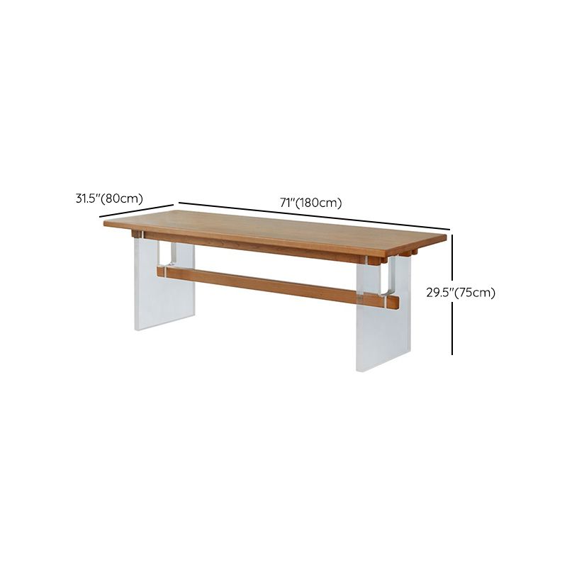 Modern Style Rectangle Dining Table Wood Table with Plastic Legs for Home Clearhalo 'Dining Tables & Seating' 'Dining Tables' 'dining_table' 'furn' 'furn_dining_table' 'Furniture' 'Kitchen & Dining Furniture' 1200x1200_d5f5c8a9-6ede-443b-bff3-f7b308e03359