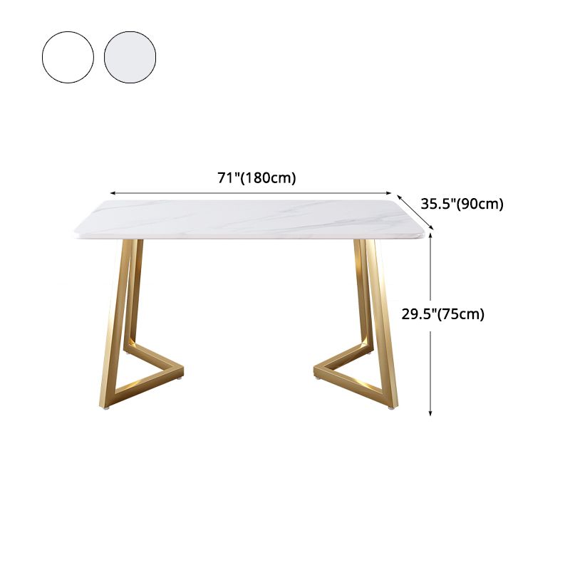 Glam Iron Dinette Set 1/2/5/6 Pieces Rectangle White Sintered Stone Top Dining Table Set Clearhalo 'Dining Room Sets' 'Dining Tables & Seating' 'dining_room_set' 'furn' 'furn_dining_room_set' 'Furniture' 'furniture_dining_room_set' 'Kitchen & Dining Furniture' 1200x1200_d5f69645-4821-4452-9cf6-6764b18ab046