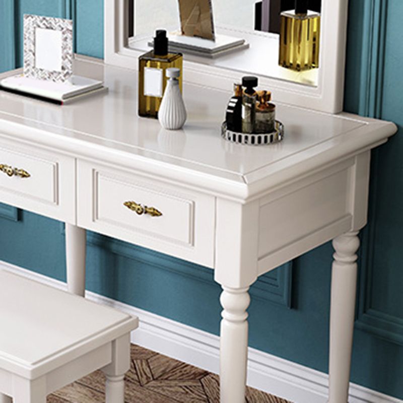 2 Storage Drawers & Mirror Vanity Set Victorian Wood Dressing Table