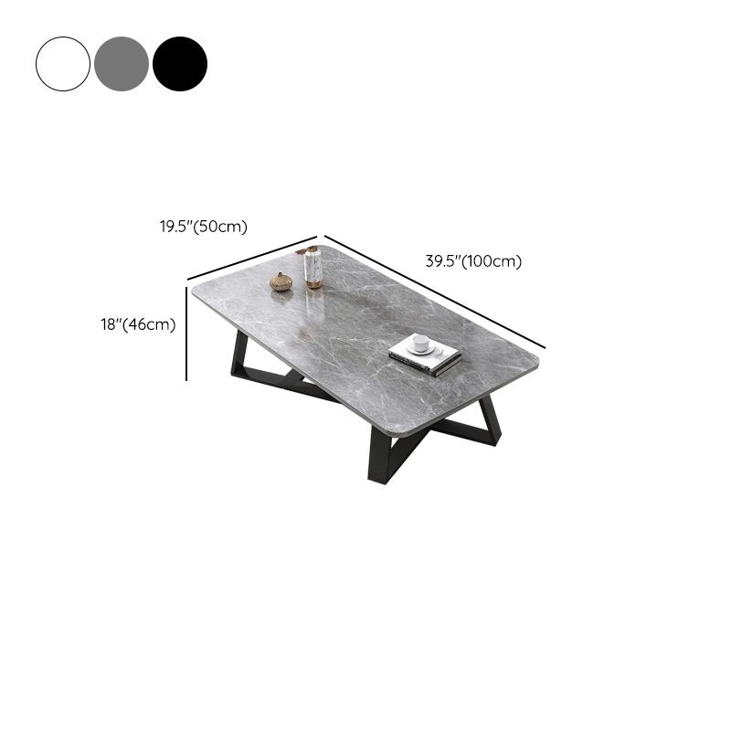 18"H Contemporary Coffee Table Stone Rectangle Cocktail Table Clearhalo 'Coffee & Accent Tables' 'Coffee Tables' 'coffee_tables' 'furn' 'furn_coffee_tables' 'Furniture' 'Living Room Furniture' 1200x1200_d5f70e93-9da0-45d3-aa9d-56eeb24db285