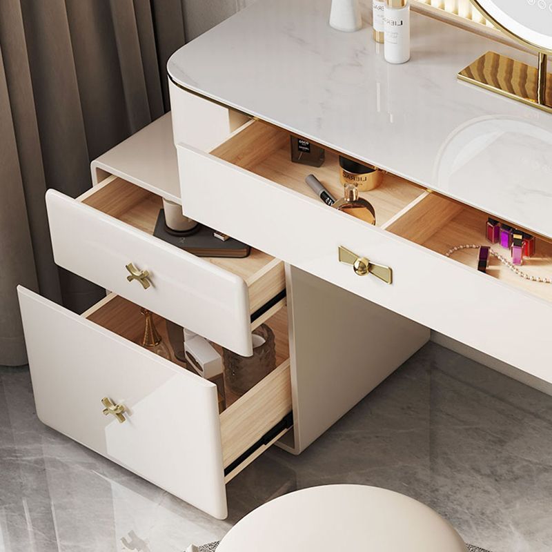 Glamam maquillaje tocador de tocador mesa de pizarra tope tope con cajón