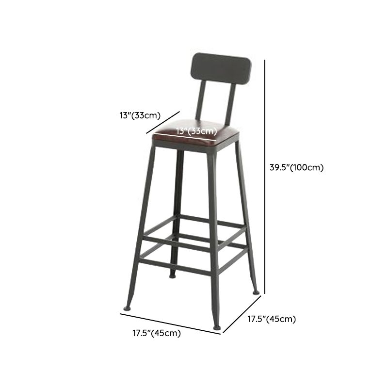 Contemporary Metal Dining Stools Armless Bar Stools with Black Base