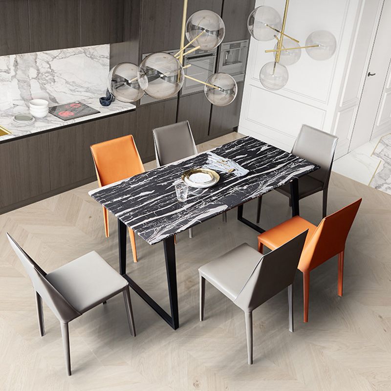 Hedendaagse faux lederen eetkamerstoel metalen eetkamerstoel voor restaurantgebruik