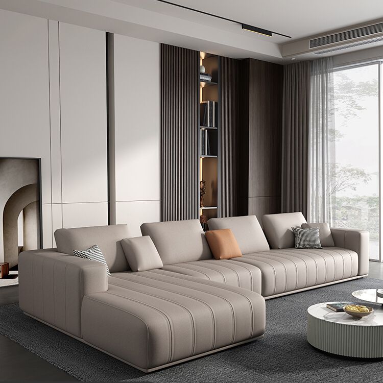 Cushions Faux Leather Square Arm Sofa with Waterproof and Stain Resistant Clearhalo 'furn' 'furn_sectionals' 'Furniture' 'furniture_sectionals' 'kitchen' 'kitchen_sectionals' 'Living Room Furniture' 'Sectionals' 1200x1200_d5f88ea2-5465-4e46-98ce-d540a0677c93