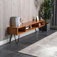 Meuble TV de rangement ouvert, Console multimédia industrielle, meuble TV pour salon
