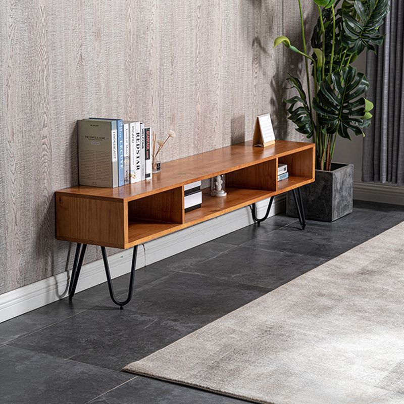 Meuble TV de rangement ouvert, Console multimédia industrielle, meuble TV pour salon