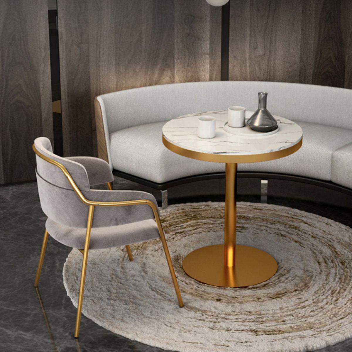 1/2/4/5 Pcs Metal Glam Dining Room Set with Round Table and Arm Chairs Dining Set Clearhalo 'Dining Room Sets' 'Dining Tables & Seating' 'dining_room_set' 'furn' 'furn_dining_room_set' 'Furniture' 'furniture_dining_room_set' 'Kitchen & Dining Furniture' 'kitchen&dining_furn' 'kitchen' 1200x1200_d5fa01cf-5a3f-4f70-9f22-0ee41c7ce820