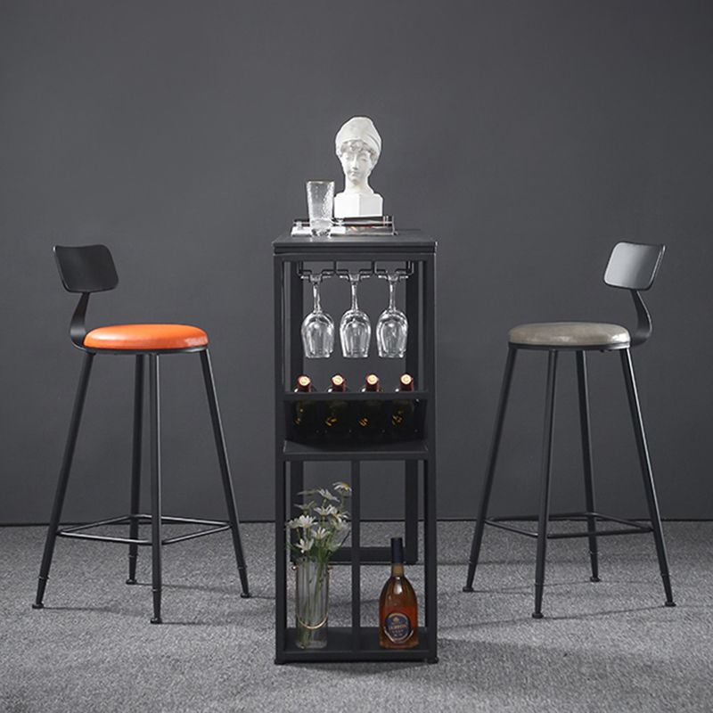 Contemporary Bar Dining Table Rectangle Bar Table Metal Base with Shelves in Grey Clearhalo 'Bar Furniture' 'Bar Tables' 'bar_tables' 'Furniture' 'furniture_bar_tables' 'Kitchen & Dining Furniture' 'kitchen&dining_furn' 'kitchen' 1200x1200_d5faa4c9-0d10-484b-a801-01e43133ffca