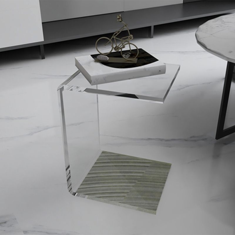 Style moderne Smoky Gris / brun / transparent / bleu Table d'appoint acrylique Tableau rectangle