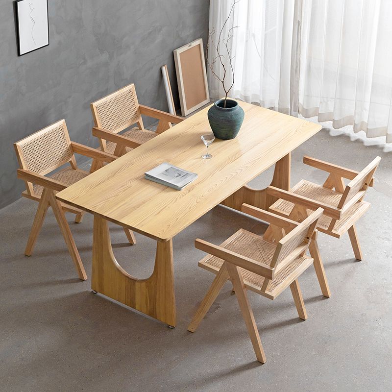 Industrial 1/2/4/5/6 Pieces Rectangle Dining Solid Wood Dining Room Table with Chairs Clearhalo 'Dining Room Sets' 'Dining Tables & Seating' 'dining_room_set' 'furn' 'furn_dining_room_set' 'Furniture' 'Kitchen & Dining Furniture' 1200x1200_d5fc3474-04f4-4a35-aef0-32f633d3899c
