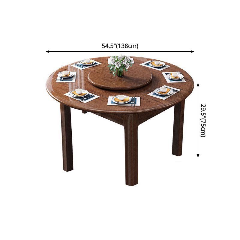 30.7''H Modern Brown Extendable Table Solid Wood Round Dining Table with 4 Legs Base Clearhalo ' dining_table' 'Dining Tables & Seating' 'Dining Tables' 'furn' 'furn_dining_table' 'Furniture' 'furniture_dining_table' 'Kitchen & Dining Furniture' 'kitchen&dining_furn' 'kitchen' 'kitchen_dining_table' 1200x1200_d5fcb47e-4b12-40a7-8abb-15801ff554b2