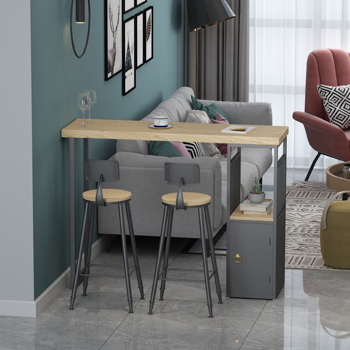 Tavolo da pranzo in legno di pino tavolo da bar moderno rettangolo con doppio piedistallo per cucina