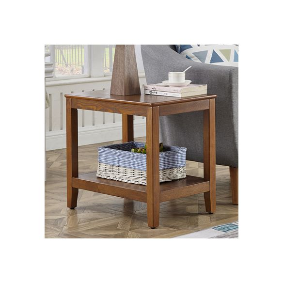 Modern Square Wood 4 Legs End Table with Shelf for Living Room Clearhalo 'Coffee & Accent Tables' 'End & Side Tables' 'end_side_table' 'end_side_tables' 'furn' 'furn_end_side_tables' 'Furniture' 'furniture_end_side_table' 'Living Room Furniture' 1200x1200_d5fd3536-0960-4599-bff4-01308797cc75