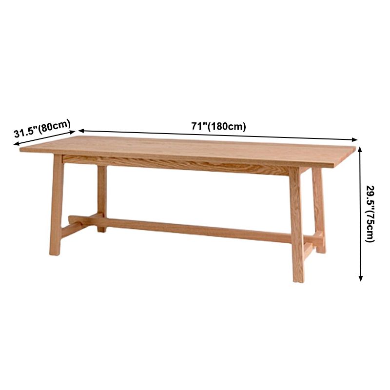 Rectangle Trestle Base Modern Dining Table Wood Color Fixed Table of Solid Wood Clearhalo ' dining_table' 'Dining Tables & Seating' 'Dining Tables' 'furn' 'furn_dining_table' 'Furniture' 'furniture_dining_table' 'Kitchen & Dining Furniture' 'kitchen&dining_furn' 'kitchen' 'kitchen_dining_table' 1200x1200_d5ff9fe8-abed-4850-be32-e6ae4697f79e