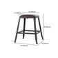 Industrial Armless Counter Stool Iron Cafe Bar Stool with Leather Cushion and Pedal Clearhalo 'Bar Furniture' 'Bar Stools' 'bar_stools' 'furn' 'furn_bar_stools' 'Furniture' 'furniture_bar_stools' 'Kitchen & Dining Furniture' 1200x1200_d60190cb-6c23-4d61-ac7b-1756847e8514