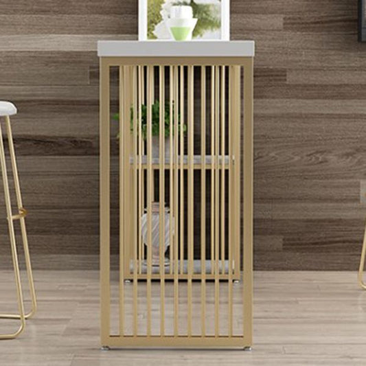 Tavolo da bar in legno in legno massiccio bianco glam glam telaio in metallo pub