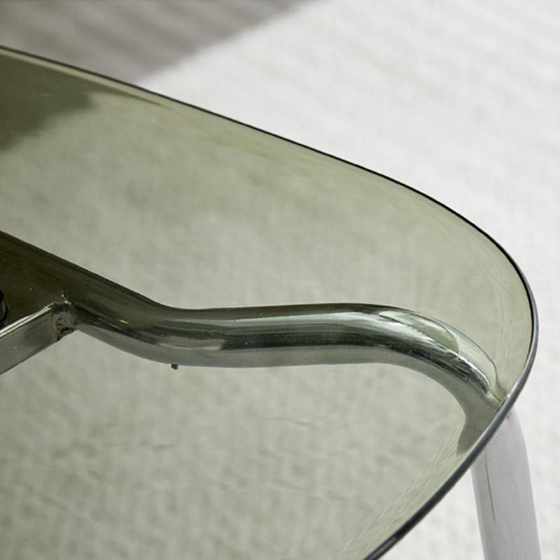 Poltrona da pranzo acrilica contemporanea sedia da pranzo aperta con zampe d'argento