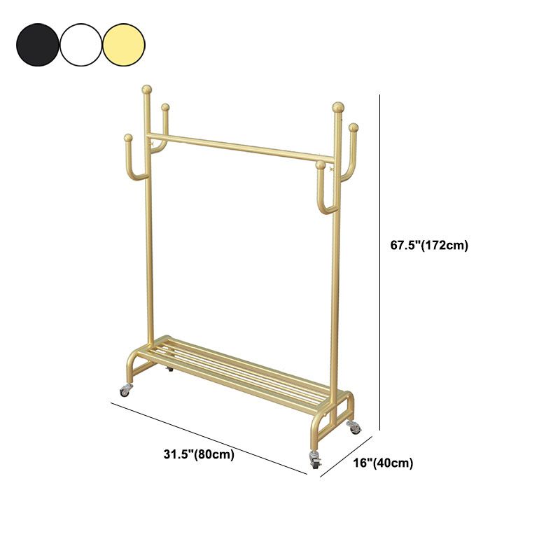 Klassischer Metallkleidung Kleiderbügel freistehende Haken mit Lagerregalen