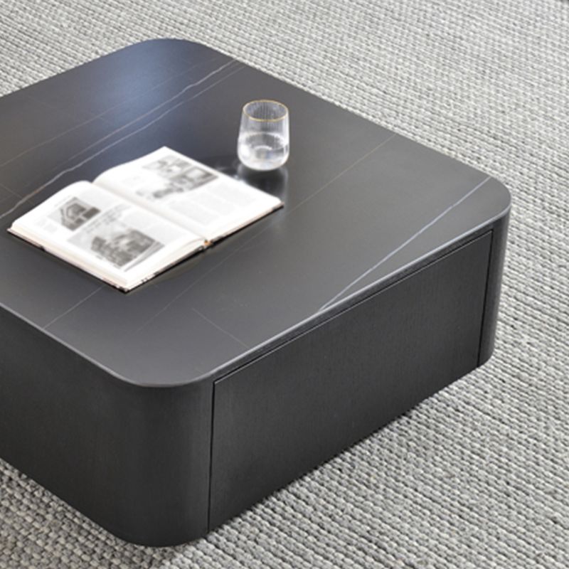 Square Square Block Base Design Slate Plate Table Plate with Drawer Coffee Table Clearhalo 'Coffee & Accent Tables' 'Coffee Tables' 'coffee_tables' 'furn' 'furn_coffee_tables' 'Furniture' 'Living Room Furniture' 1200x1200_d6066d26-399e-4421-b1b4-1f02a3321e5e
