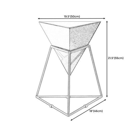 21,6 "h moderno telaio metallico base tavolino tavolino a triangolo a colore solido