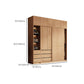 Natürliche Finish -Garderobe Armoire Schiebedarderobe Kabinett mit Schublade