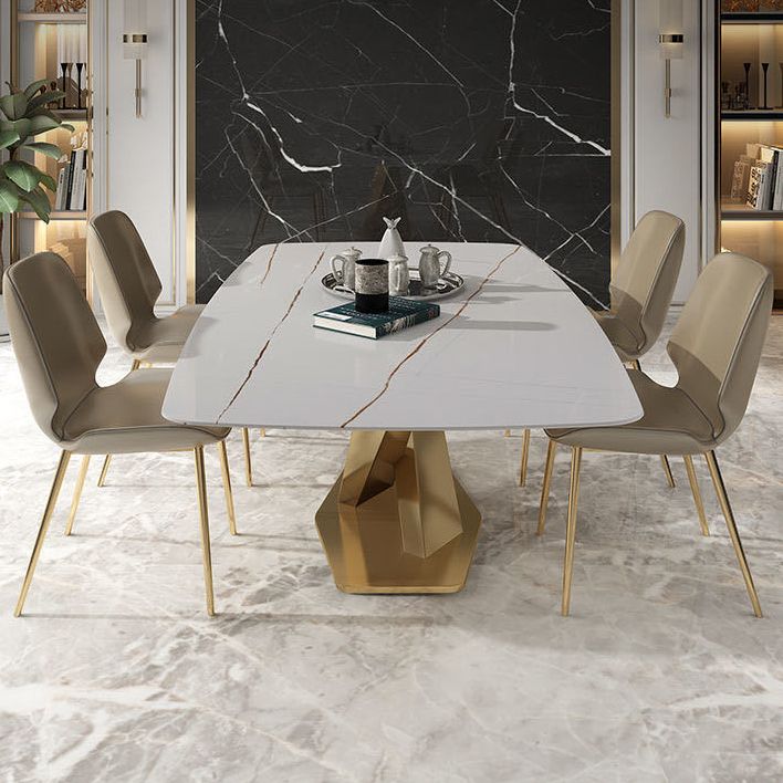 Metal Traditional Luxury Rectangle Table Sintered Stone Dining Table with Pedestal Base Clearhalo ' dining_table' 'Dining Tables & Seating' 'Dining Tables' 'furn' 'furn_dining_table' 'Furniture' 'furniture_dining_table' 'Kitchen & Dining Furniture' 'kitchen&dining_furn' 'kitchen' 'kitchen_dining_table' 1200x1200_d607e449-127c-44fb-b6c8-0c6b53a19514