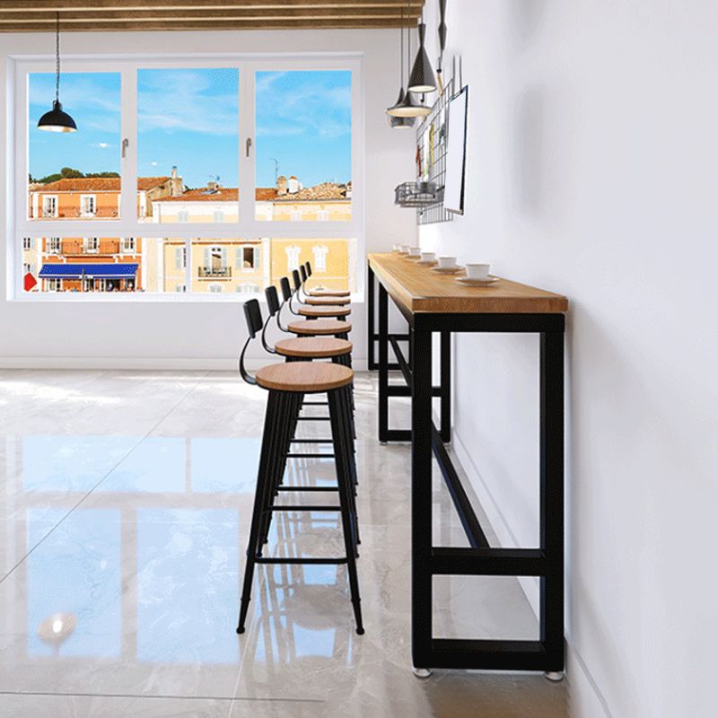 Industrial Bar Table Bar Height Rectangle Solid Wood Pub Table for Home Clearhalo 'Bar Furniture' 'Bar Tables' 'bar_tables' 'furn' 'furn_bar_tables' 'Furniture' 'Kitchen & Dining Furniture' 1200x1200_d608314e-15a2-4258-a579-38c87dd13d81