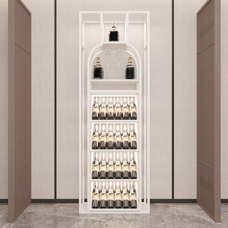 棚付きのメタルフロアワインボトル＆ガラスラック工業用ワインラック