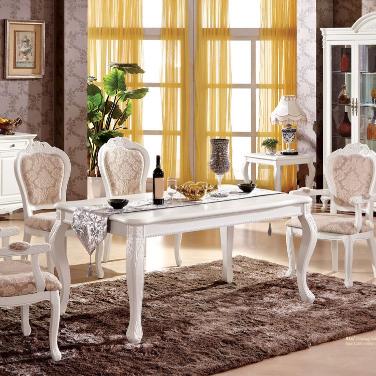 Victoria Rectangle Table Set 1/2/5/6 Pieces Dining Set for Home Clearhalo 'Dining Room Sets' 'Dining Tables & Seating' 'dining_room_set' 'furn' 'furn_dining_room_set' 'Furniture' 'Kitchen & Dining Furniture' 1200x1200_d6092619-6ab6-4dcb-9c4d-333505d4e479