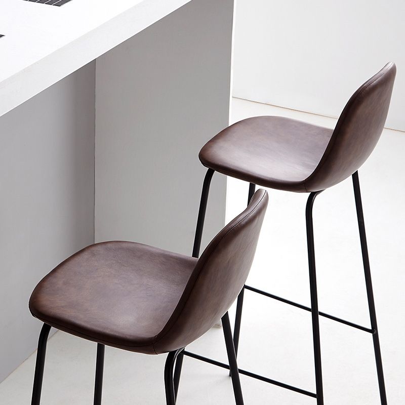 Black Metal Base Bar and Counter Stool Industrial Style Indoor Stool Clearhalo 'Bar Furniture' 'Bar Stools' 'bar_stools' 'furn' 'furn_bar_stools' 'Furniture' 'Kitchen & Dining Furniture' 1200x1200_d609a881-f112-43fb-918a-c47bd0bec76b