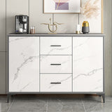 Simple White Buffet Server Stone Top Dining Server for Living Room Clearhalo 'buffet_sideboard' 'Buffets & Sideboards' 'furn' 'furn_buffet_sideboard' 'Furniture' 'furniture_buffet_sideboard' 'Kitchen & Dining Furniture' 1200x1200_d609df9c-66c4-4232-9764-85fa7d09cca4