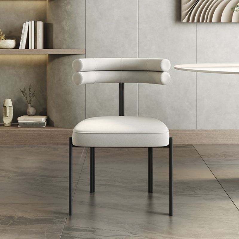 Minimalist Open Back Dining Side Chair Faux Leather Side Chair Clearhalo 'Dining Chairs' 'Dining Tables & Seating' 'dining_chair' 'furn' 'furn_dining_chair' 'Furniture' 'Kitchen & Dining Furniture' 1200x1200_d60a366c-4d82-46b8-b22f-2d450a2e2c55