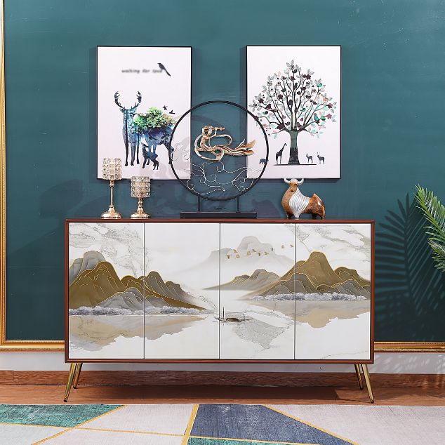 Simple Engineered Wood Sideboard Glam Cabinets Dining Server for Living Room Clearhalo 'buffet_sideboard' 'Buffets & Sideboards' 'furn' 'furn_buffet_sideboard' 'Furniture' 'furniture_buffet_sideboard' 'Kitchen & Dining Furniture' 1200x1200_d60b51f1-a983-4b1c-a9f7-5cd5113ea7bb