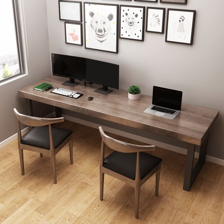 Contemporary Style Writing Desk Solid Wood Rectangular Home and Office Desk Clearhalo 'furn' 'furn_office_desk' 'Furniture' 'furniture_office_desk' 'Office Desks' 'Office Furniture' 'office_desk' 1200x1200_d60b7637-26e0-4c8d-91a7-c2905039e3ef
