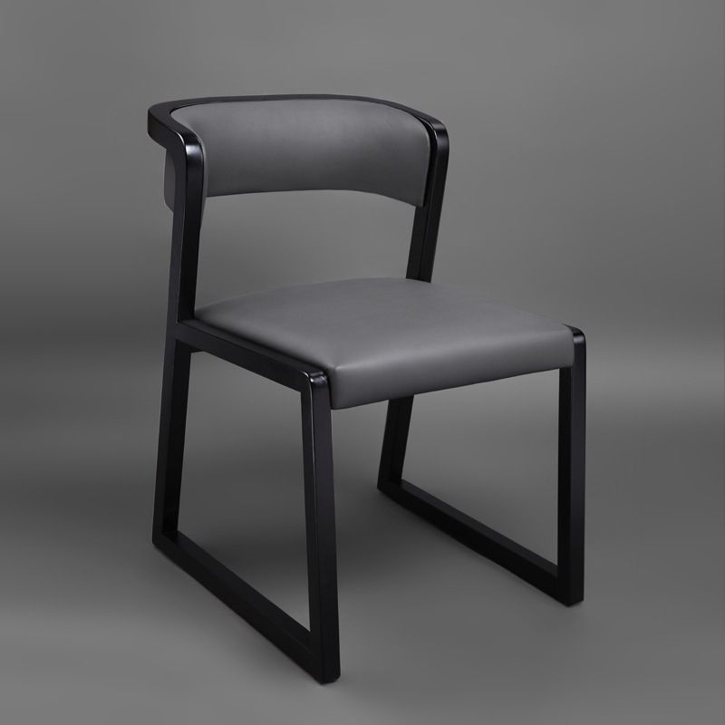 Open Back Side Chair Industrial Style PU Leather Dining Chairs for Home Clearhalo 'Dining Chairs' 'Dining Tables & Seating' 'dining_chair' 'furn' 'furn_dining_chair' 'Furniture' 'Kitchen & Dining Furniture' 1200x1200_d60d2f23-7925-426f-a9ef-13058c7f84c5