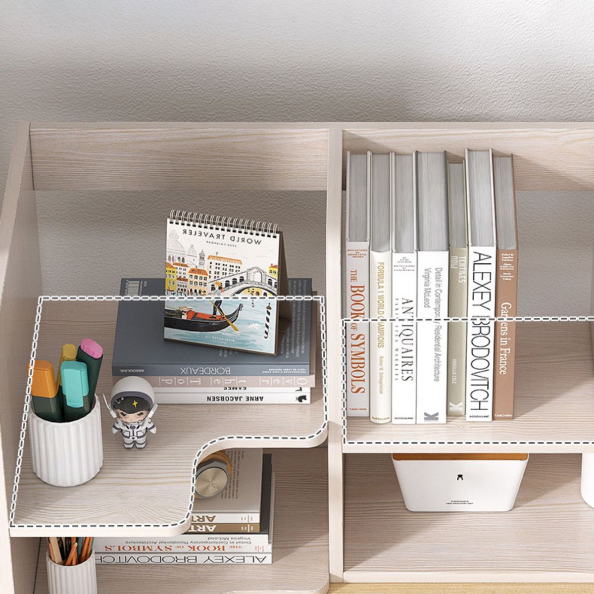Modern Style Bookshelf Engineer Wood Bookcase with Drawer for Home Clearhalo 'Bookcases' 'furn' 'furn_bookcases' 'Furniture' 'Office Furniture' 1200x1200_d60e0731-465a-4740-9eef-20cb58d85845