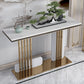 Glam Accent Table Rectangle Stone Console Table , 12.5 inch Wide