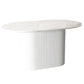 White Top Dining Table Contemporary Oval Dining Table with Pedestal Base Clearhalo 'Dining Tables & Seating' 'Dining Tables' 'dining_table' 'furn' 'furn_dining_table' 'Furniture' 'Kitchen & Dining Furniture' 1200x1200_d60fa92c-c1bf-4eef-9a2e-22422968bf0d