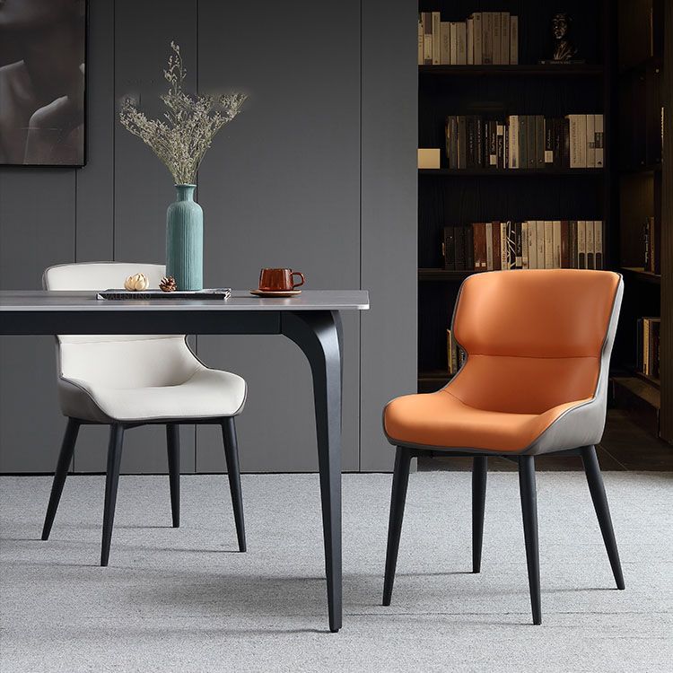 Contemporary Faux Leather Dining Chairs Upholstered Side Arm Chairs for Home Use Clearhalo ' kitchen&dining_furn' 'Dining Chairs' 'Dining Tables & Seating' 'dining_chair' 'furn' 'furn_dining_chair' 'Furniture' 'furniture_dining_chair' 'Kitchen & Dining Furniture' 'kitchen' 1200x1200_d610b918-0b01-463d-bb8c-fad3efb47dbc