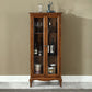 Mid-century Modern 51.18" Tall Glass Paned Accent Cabinet, Wooden Rectangle Cabinet