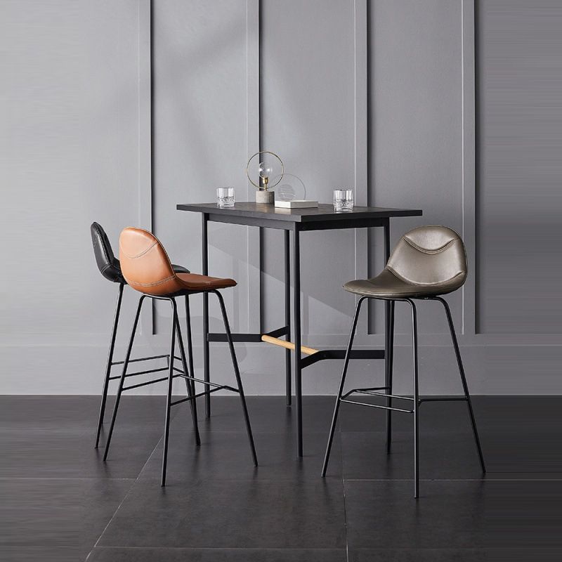 Living Room Matte Finish Leather Stool Scandinavian Footrest Barstool Clearhalo 'Bar Furniture' 'Bar Stools' 'bar_stools' 'furn' 'furn_bar_stools' 'Furniture' 'furniture_bar_stools' 'Kitchen & Dining Furniture' 1200x1200_d613a362-74f7-4a56-9e5c-b5ea5eaf3f43
