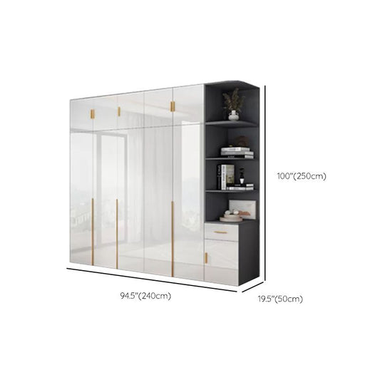 Engineered Wood Armoire Modern White Wardrobe Closet with Garment Rod Clearhalo 'Armoires & Wardrobes' 'armoires_wardrobes' 'Bedroom Furniture' 'furn' 'furn_armoires_wardrobes' 'Furniture' 1200x1200_d614550a-32d9-4a34-9f76-411980adcb6c