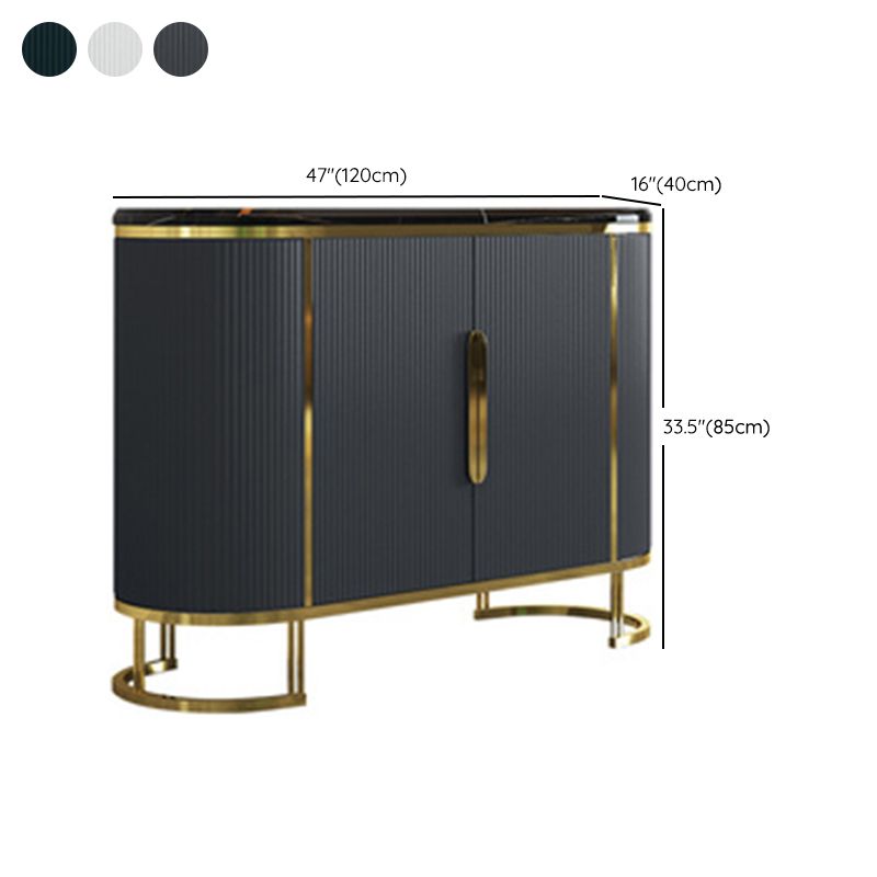 Scheda laterale Glam Credenza Stone Glass con armadi e cassetti