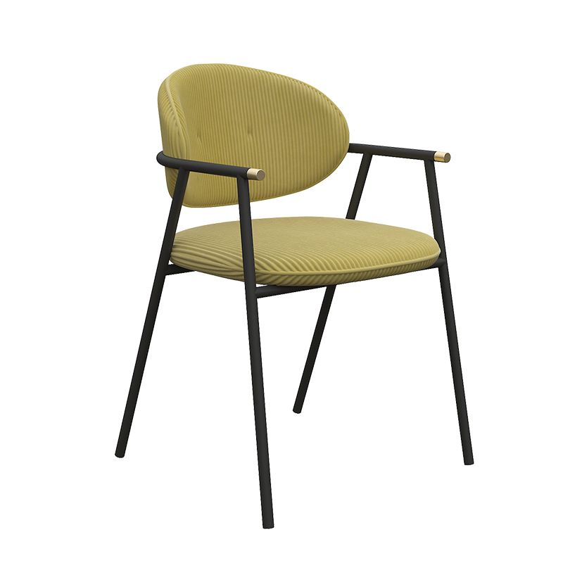 Contemporary Kitchen Dining Arm Chair Black Legs Open Back Dining Chair Clearhalo 'Dining Chairs' 'Dining Tables & Seating' 'dining_chair' 'furn' 'furn_dining_chair' 'Furniture' 'Kitchen & Dining Furniture' 1200x1200_d6150c95-132c-4530-8404-eb19c993bd59