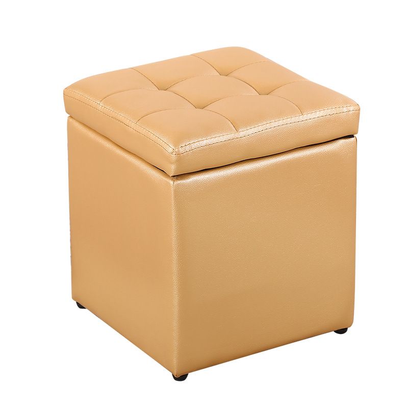 Moderne Pouf Ottomane PU Leder gepolstert Tufted Square Ottoman mit Lagerung