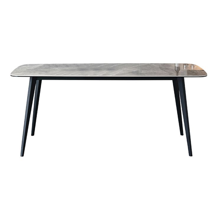 Industrial Style Sintered Stone Dining Table 4 Legs Carbon Steel Base Rectangle Table Clearhalo ' dining_table' 'Dining Tables & Seating' 'Dining Tables' 'furn' 'furn_dining_table' 'Furniture' 'furniture_dining_table' 'Kitchen & Dining Furniture' 'kitchen&dining_furn' 'kitchen' 'kitchen_dining_table' 1200x1200_d617c0a4-7686-4f51-9eb0-3ba68b519202