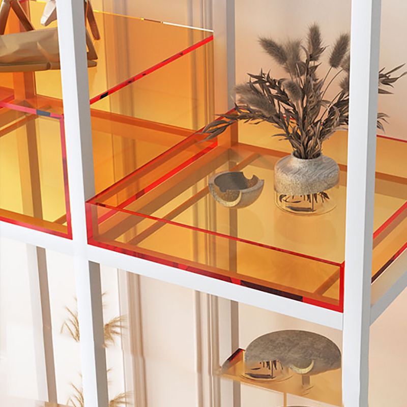 Open Back Standard Bookshelf Modern Style Acrylic Bookcase with Shelves