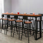Pine Wood Bar Dining Table Industrial Bar Table with Black Trestle Base Clearhalo 'Bar Furniture' 'Bar Tables' 'bar_tables' 'furn' 'furn_bar_tables' 'Furniture' 'furniture_bar_tables' 'Kitchen & Dining Furniture' 1200x1200_d6185b97-8452-48e3-8921-20002ff75a5a