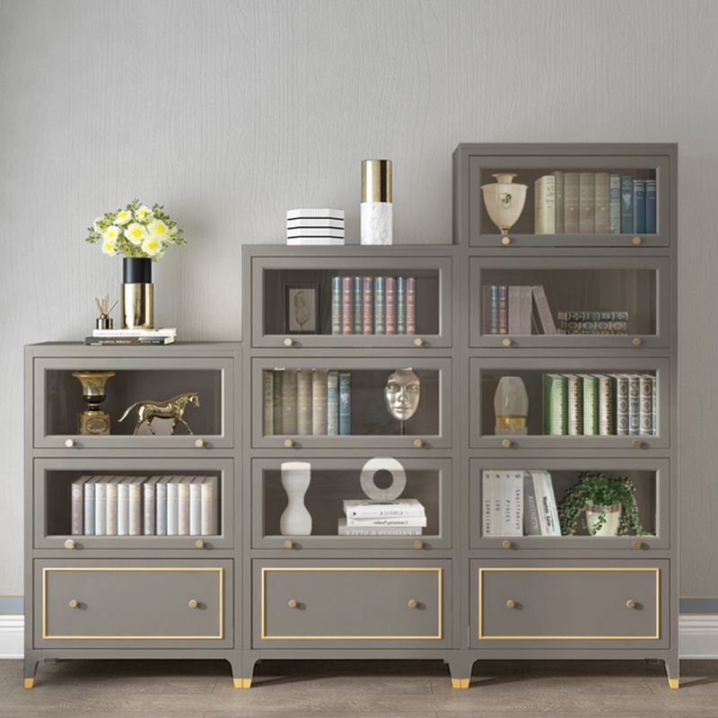 Vertical Glam Standard Bookcase Beech Closed Back Bookcase with Drawer Clearhalo 'Bookcases' 'furn' 'furn_bookcases' 'Furniture' 'Office Furniture' 1200x1200_d6192211-e8e4-409c-8350-b2a531ef2c54