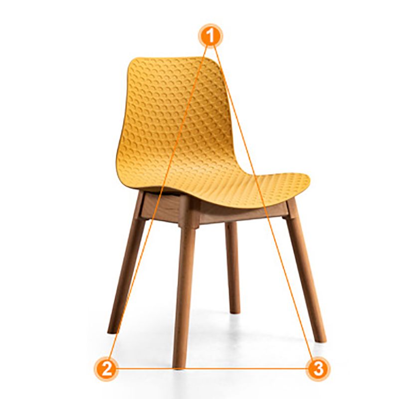 Sedie di plastica in stile nordico sedie laterali senza braccio con gambe in legno per cucina